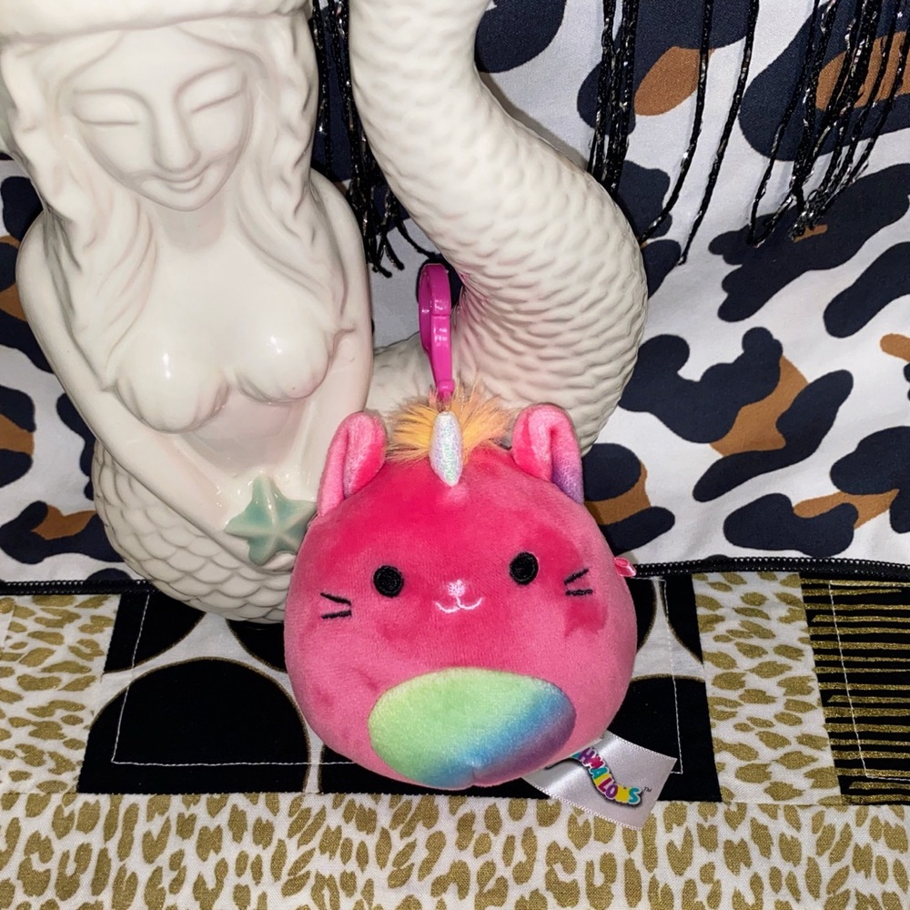 SQUISHMALLOWS JAZWARES LIZETTE THE UNICORN CAT CLIP ON KEYCHAIN PLUSH